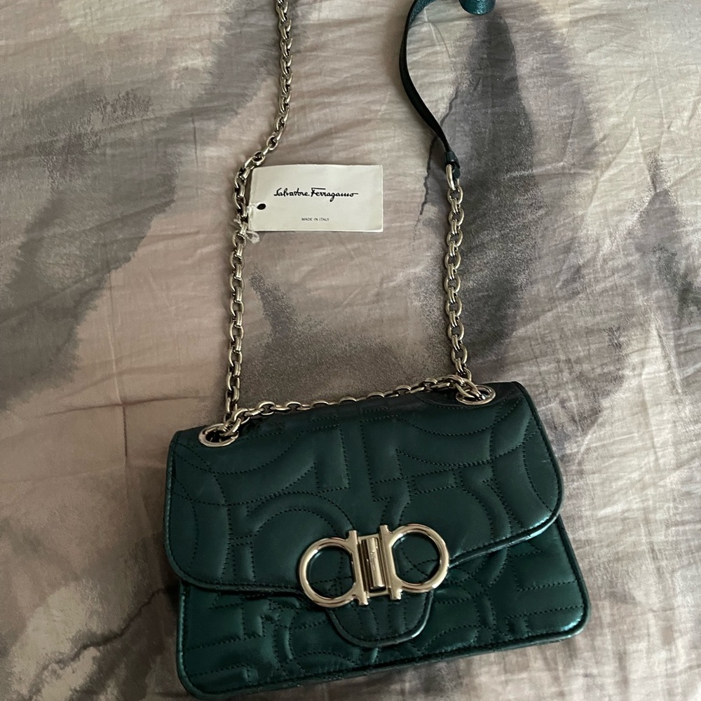 Brand New Metallic Sea-foam green crossbody bag